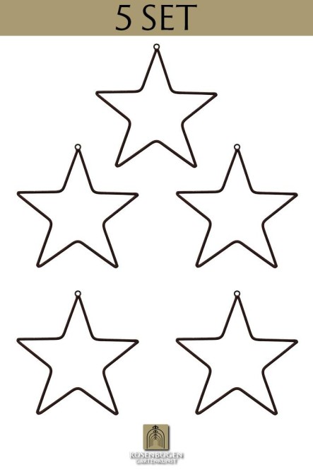 Metallstjärna 36 cm - 5 Set