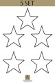 Metallstjärna 36 cm - 5 Set